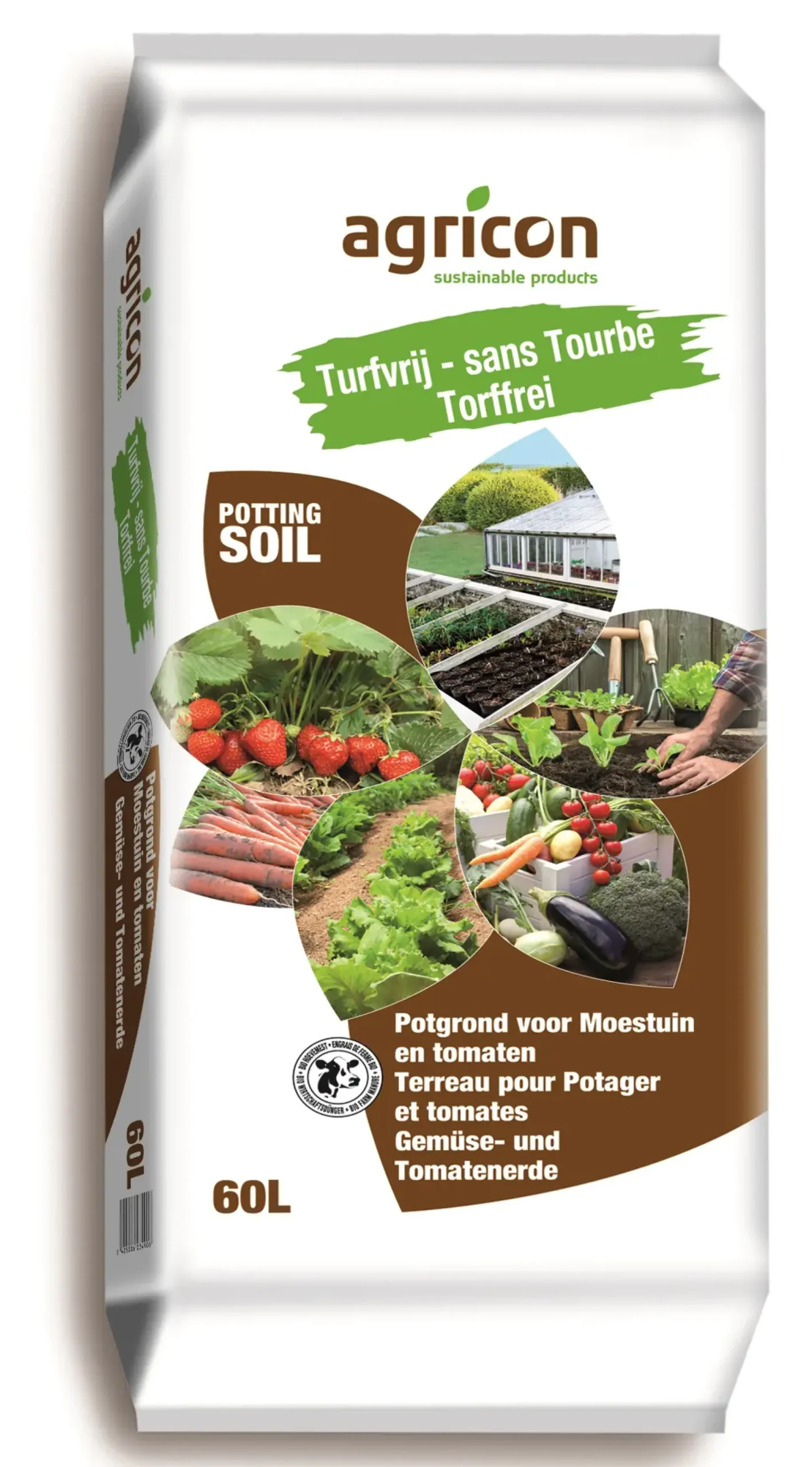 Agrcon Torffreie Gemüse- und Tomatenerde 60 L