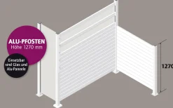 Ambiente Aluminium-Pfosten 127 cm, 68 x 68 mm, Anthrazit Struktur 7016