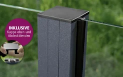 Ambiente Aluminium-Pfosten 127 cm, 68 x 68 mm, Anthrazit Struktur 7016