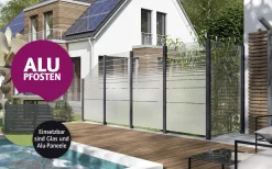Ambiente Aluminium-Pfosten 187 cm, 68 x 68 mm, Anthrazit Struktur 7016