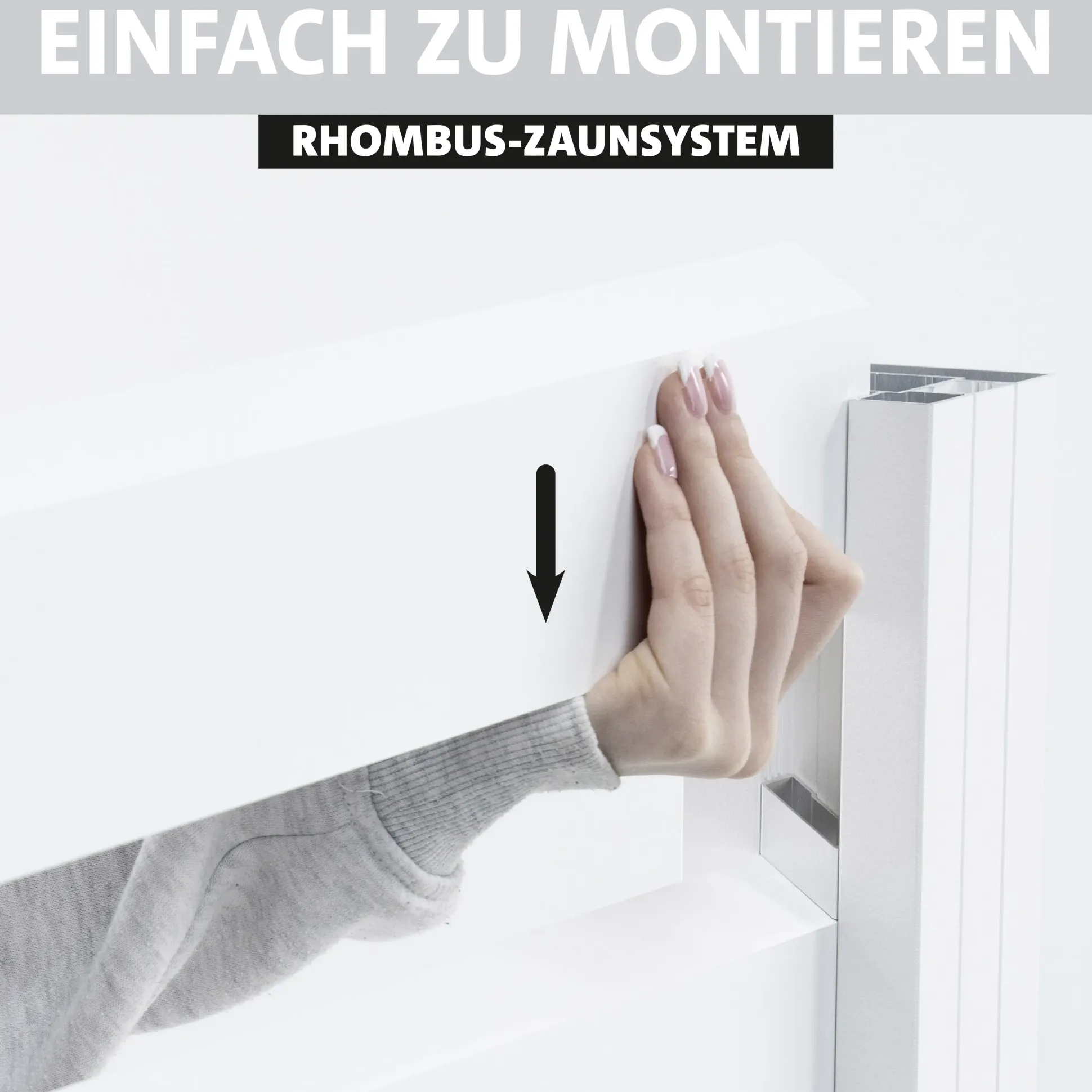 Ambiente Alu-Zaun Erweiterungsset Rhombus MAXI 187 x 244,2 cm weiß