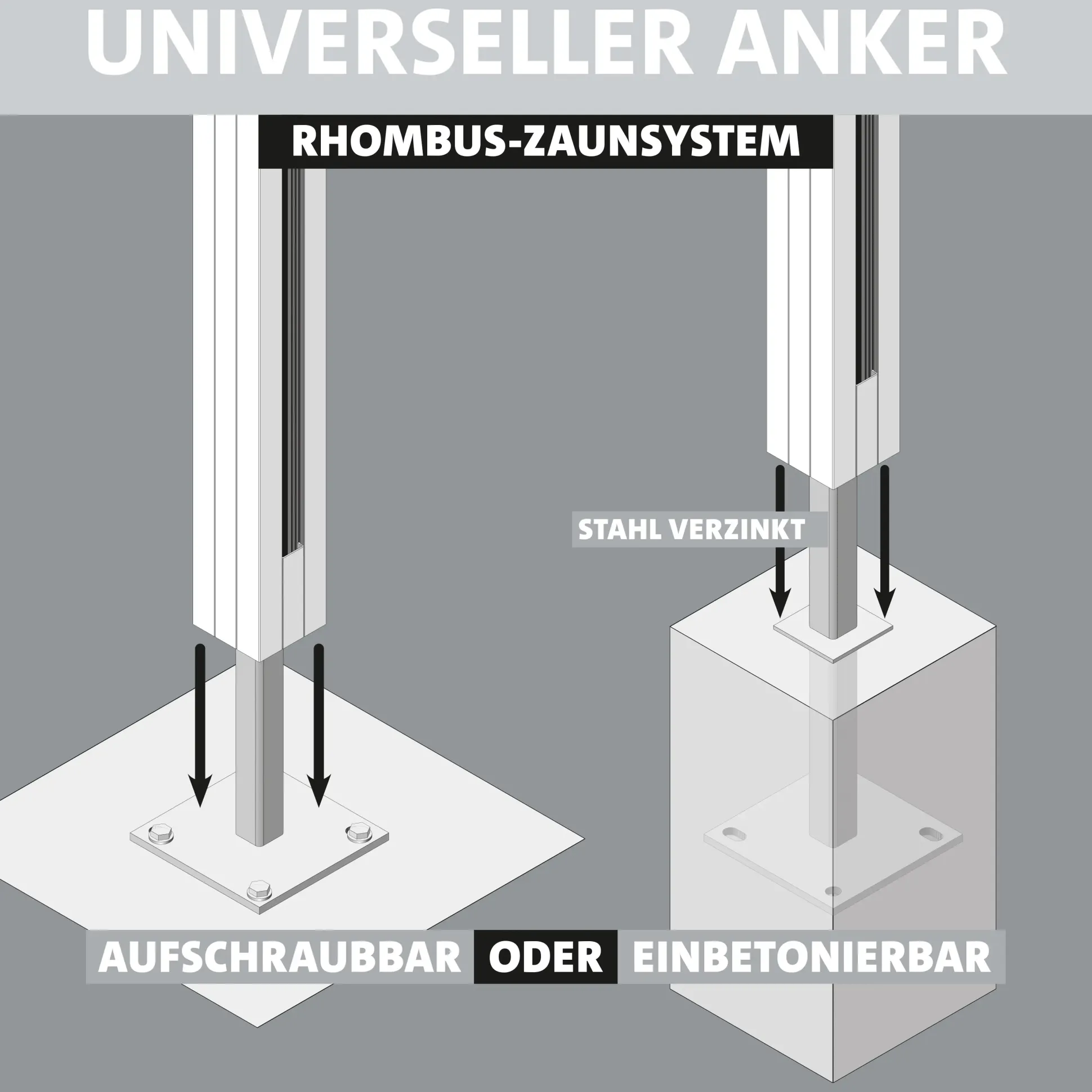 Ambiente Alu-Zaun Erweiterungsset Rhombus MINI 187 x 184,2 cm weiß