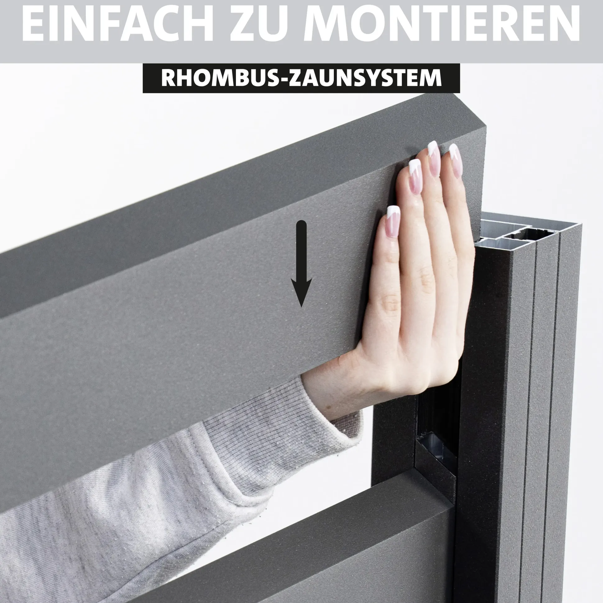 Ambiente Alu-Zaun Erweiterungsset Rhombus MAXI 187 x 124.2 cm grau