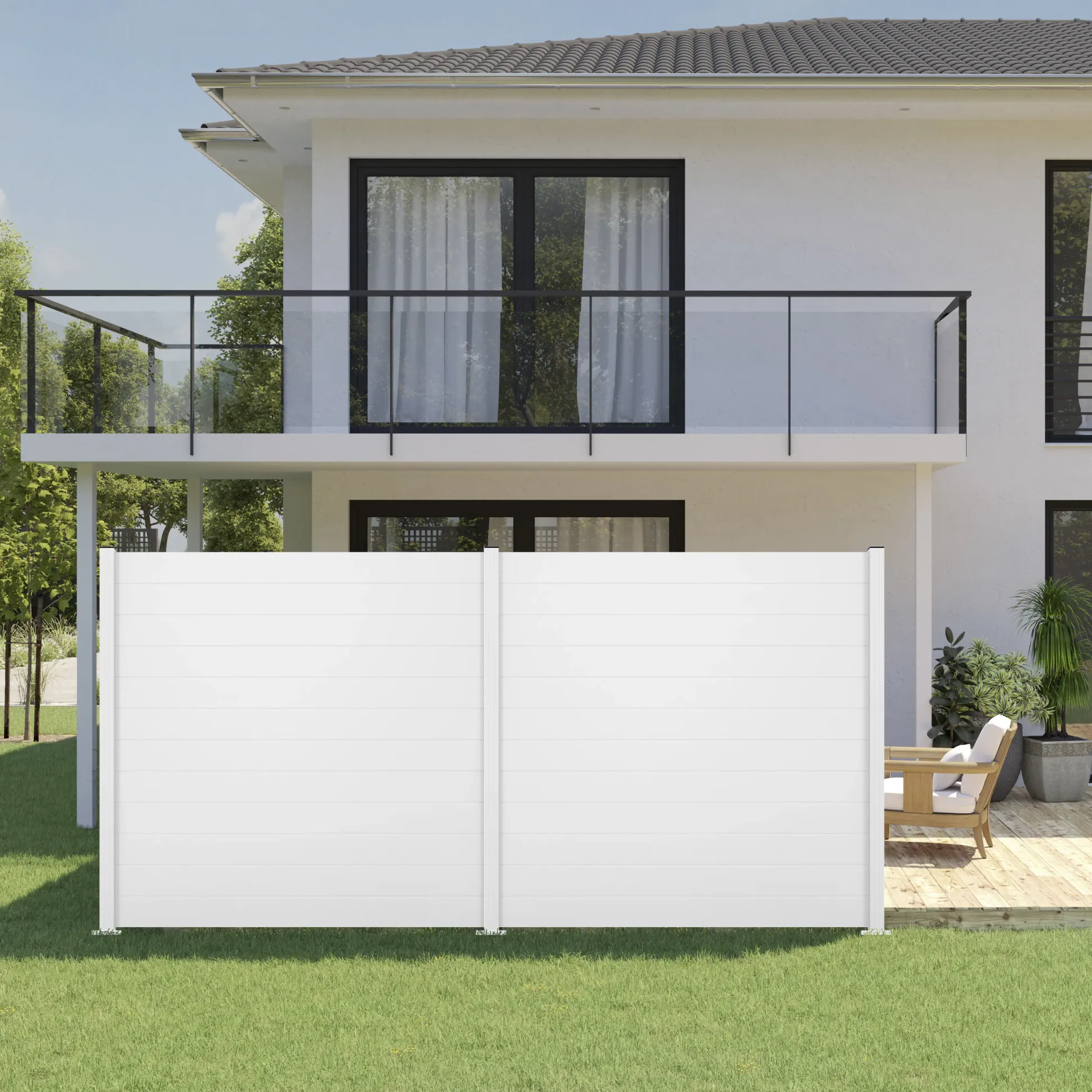 Ambiente Alu-Zaun Erweiterungsset Paneel 150 weiß 187 x 184,2 cm