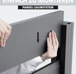 Ambiente Alu-Zaun Erweiterungsset Paneel 150 grau 187 x 124,2 cm