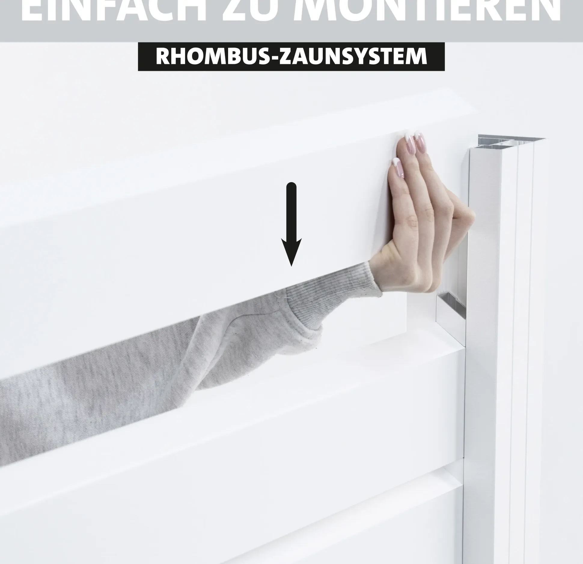 Ambiente Alu-Zaun Grundset Rhombus MINI 187 x 184,2 cm weiß