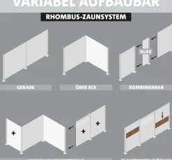 Ambiente Alu-Zaun Grundset Rhombus MINI 187 x 184,2 cm anthrazit
