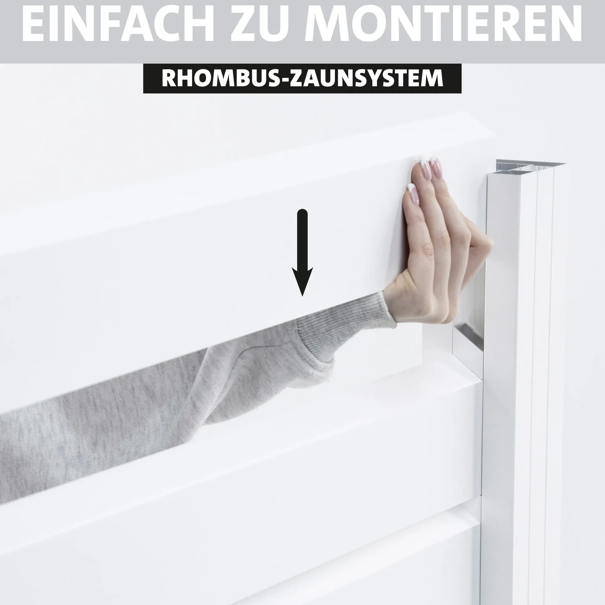 Ambiente Alu-Zaun Grundset Rhombus MINI 187 x 184,2 cm weiß