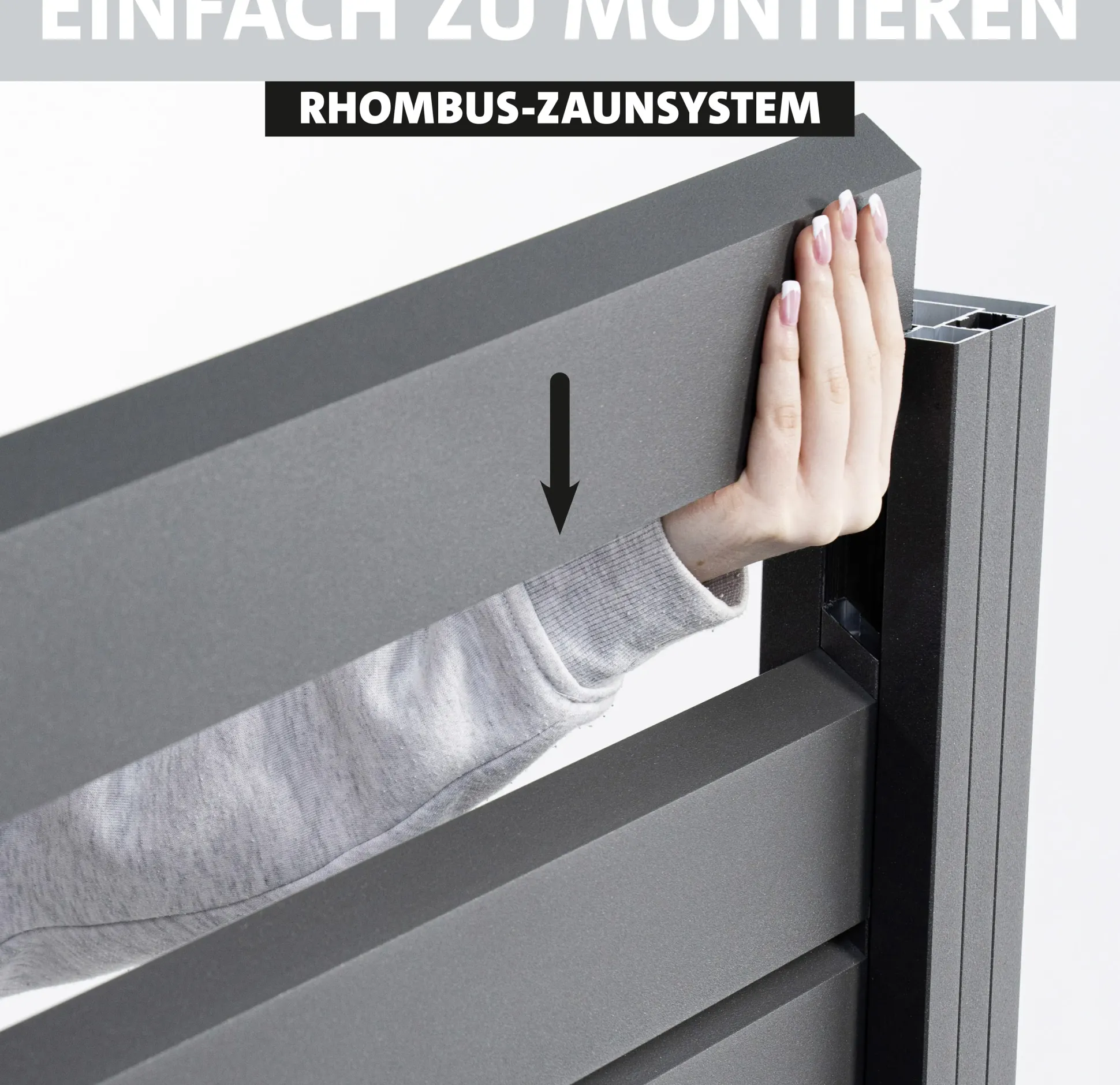 Ambiente Alu-Zaun Grundset Rhombus MINI 187 x 124,2 cm grau