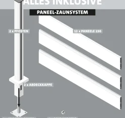 Ambiente Alu-Zaun Grundset Paneel 150 anthrazit 187 x 244,2 cm