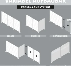Ambiente Alu-Zaun Grundset Paneel 150 grau 187 x 124,2 cm