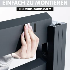 Ambiente Alu-Zaun Grundset Rhombus MAXI 187 x 124,2 cm anthrazit
