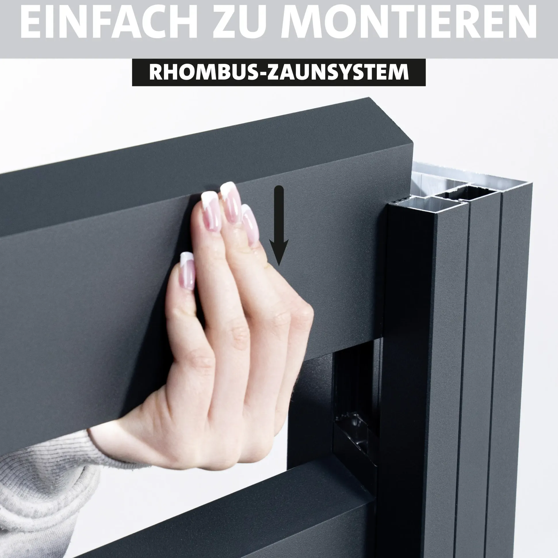 Ambiente Alu-Zaun Grundset Rhombus MAXI 187 x 124,2 cm anthrazit