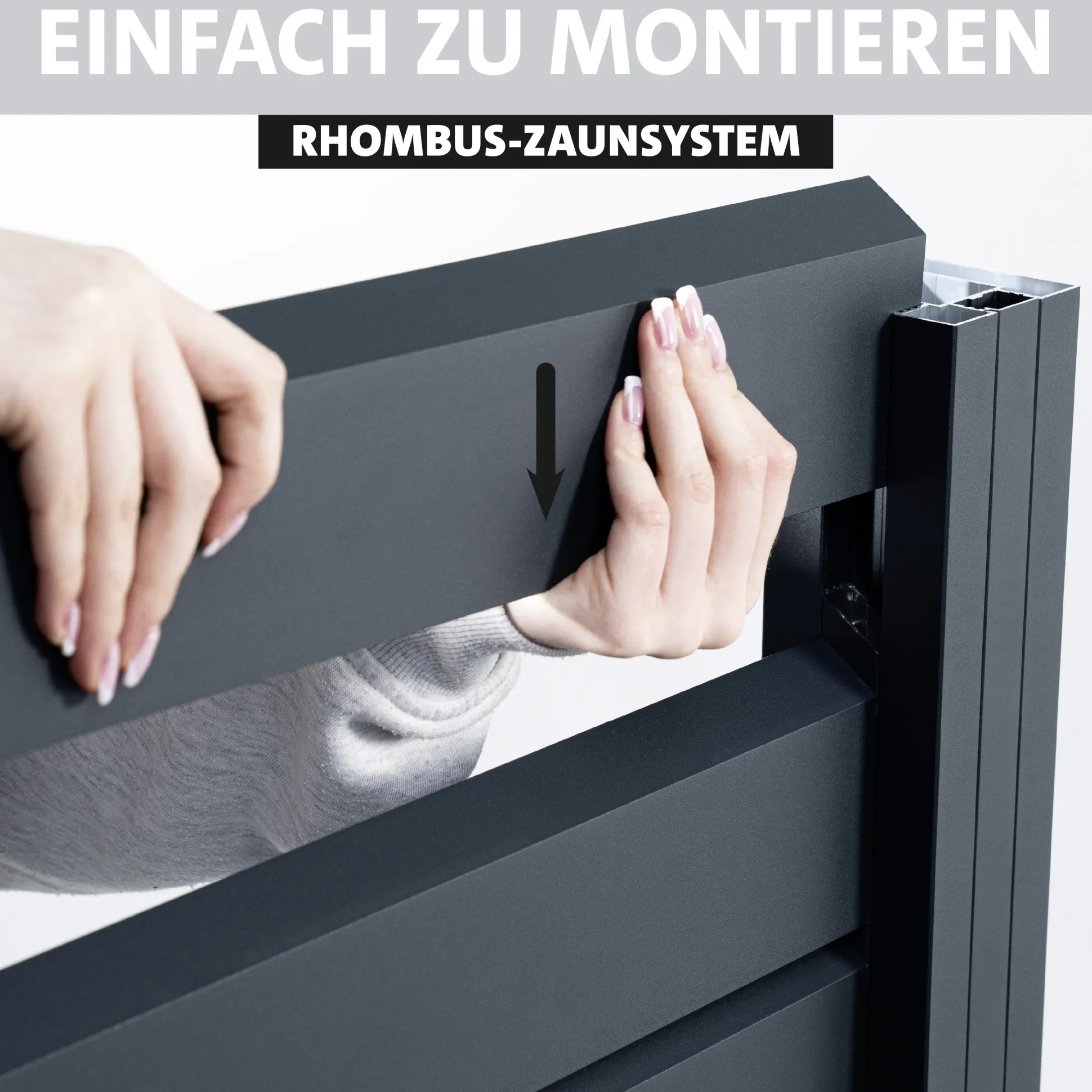 Ambiente Alu-Zaun Grundset Rhombus MINI 187 x 184,2 cm anthrazit