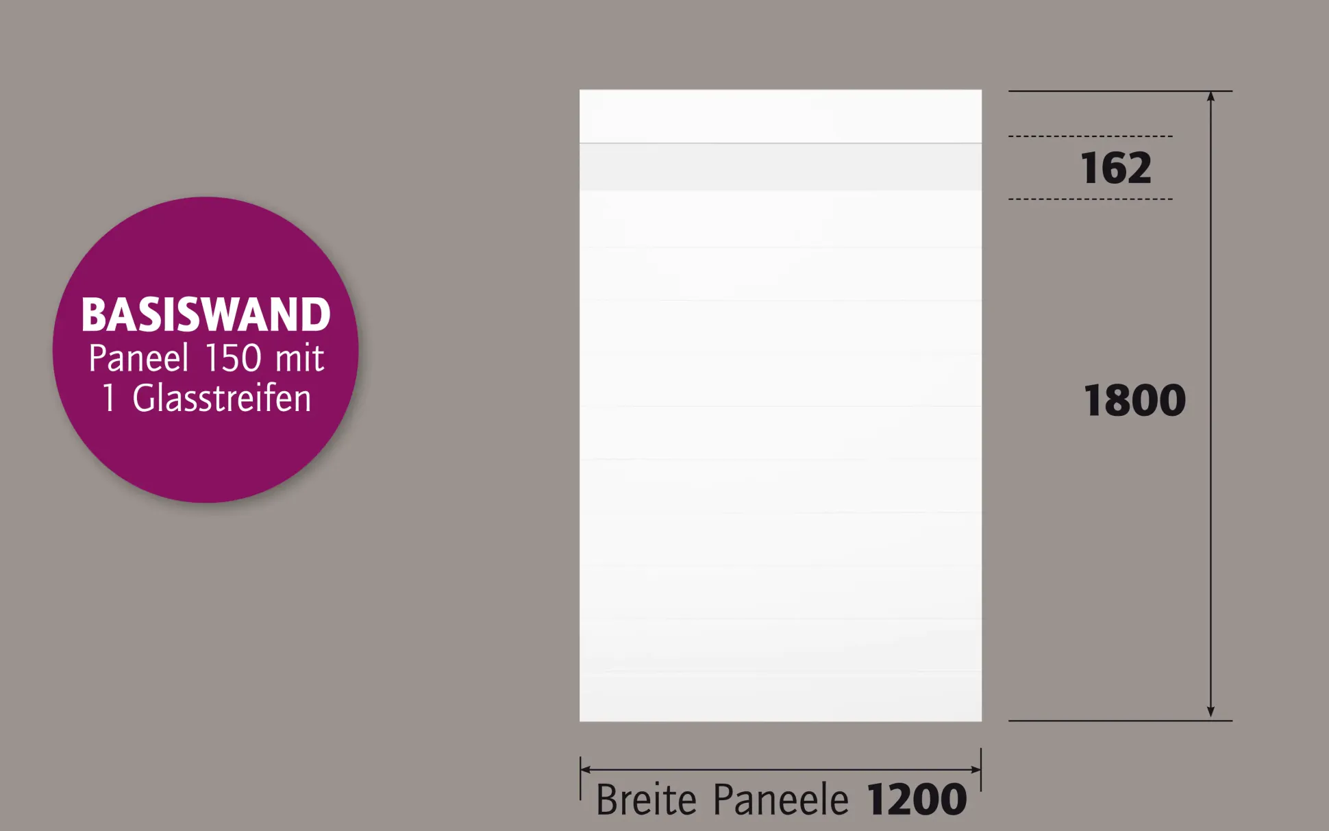 Ambiente Alu-Zaun Paneel 150 + ESG 8 mm 120 cm x 180 cm 22 mm stark