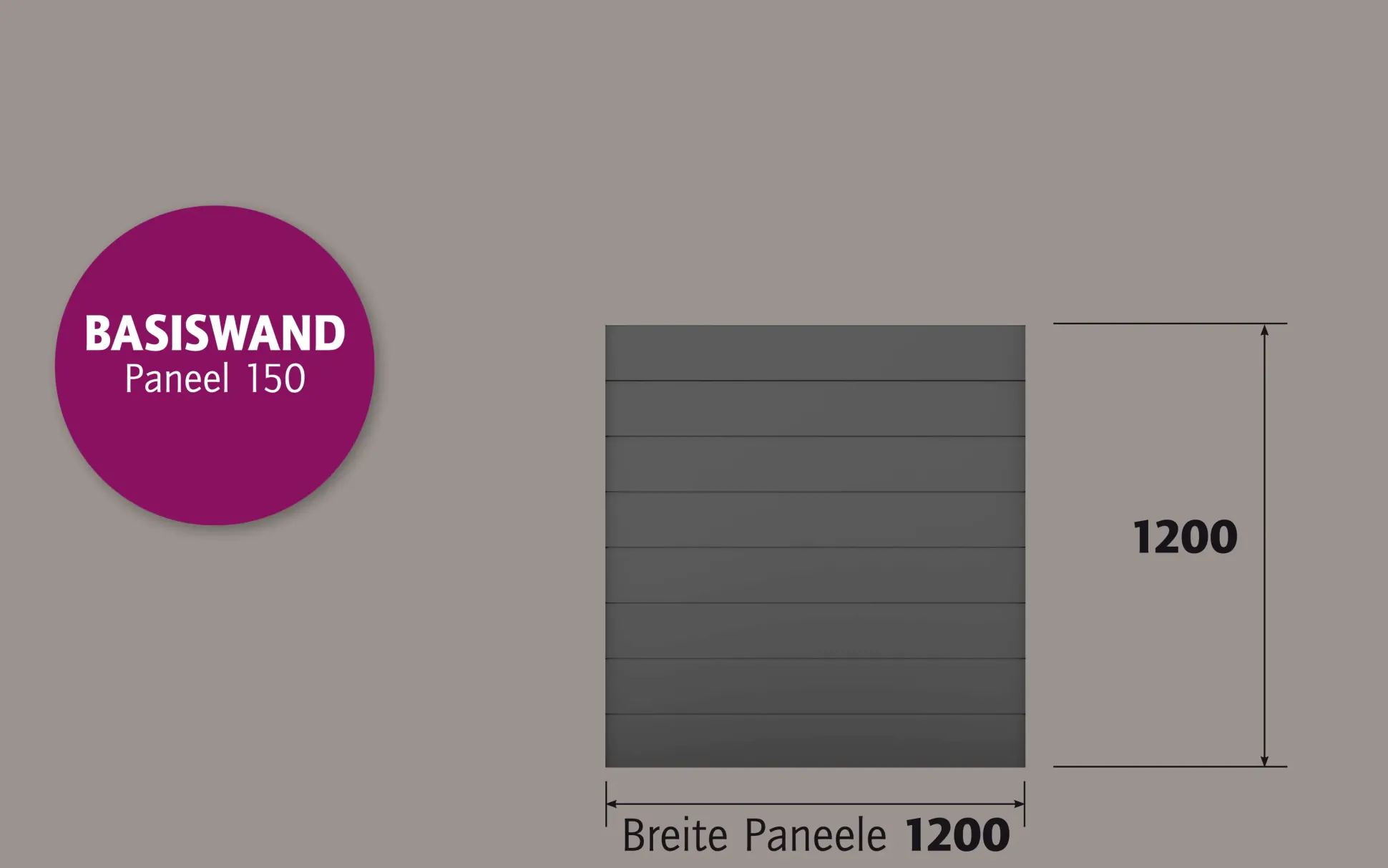 Ambiente Alu-Zaun Paneel 150 B x H: 120 cm x 120 cm, 22 mm stark