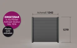 Ambiente Alu-Zaun Paneel 150 B x H: 120 cm x 120 cm, 22 mm stark