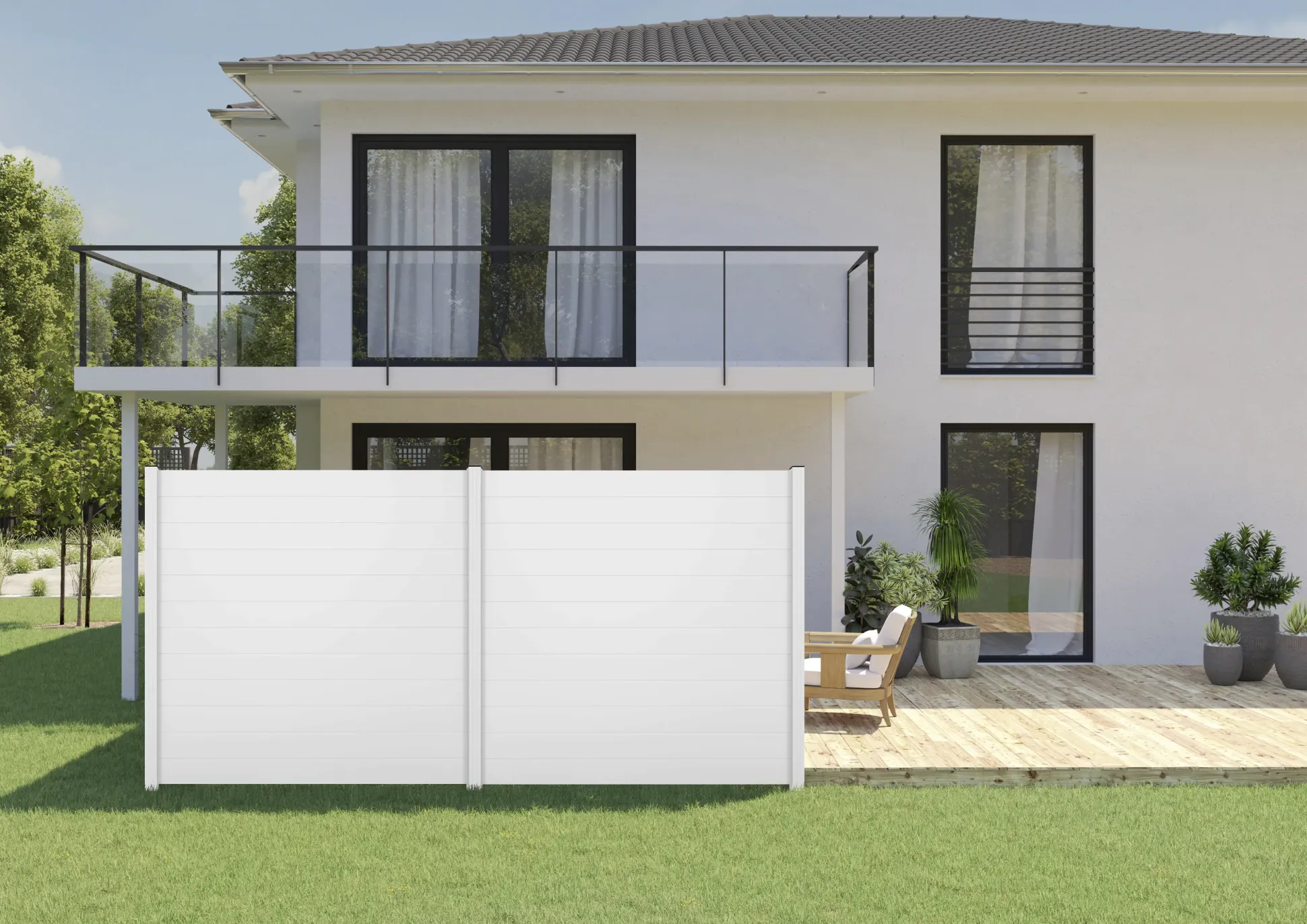 Ambiente Alu-Zaun Paneel 150 B x H: 120 cm x 120 cm, 22 mm stark