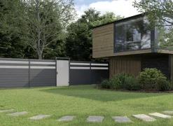 Ambiente Alu-Zaun Paneel 150 + ESG 8 mm 120 cm x 180 cm 22 mm stark
