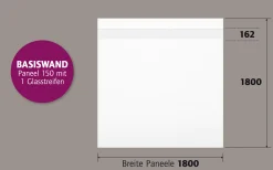 Ambiente Alu-Zaun Paneel 150 + ESG 8 mm 180 cm x 180 cm 22 mm stark