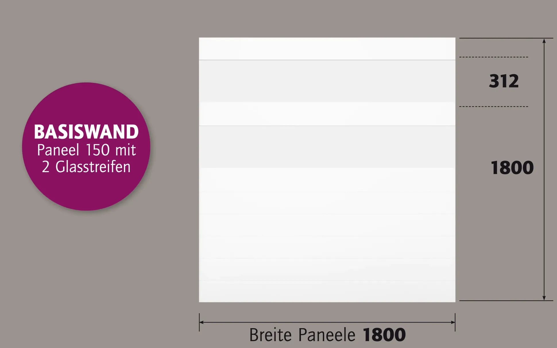 Ambiente Alu-Zaun Paneel 150 + ESG 8 mm 180 cm x 180 cm 22 mm stark