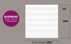 Ambiente Alu-Zaun Paneel 150 + ESG 8 mm 180 cm x 180 cm 22 mm stark