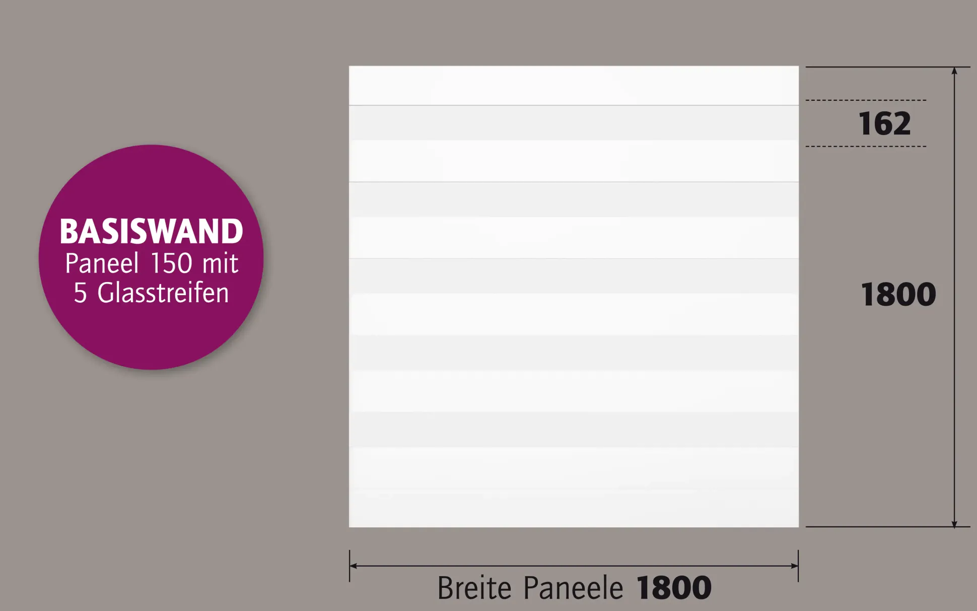 Ambiente Alu-Zaun Paneel 150 + ESG 8 mm 180 cm x 180 cm 22 mm stark
