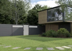 Ambiente Alu-Zaun Paneel 150 + ESG 8 mm 120 cm x 180 cm 22 mm stark