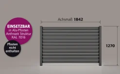 Ambiente Alu-Zaun Rhombus 90 MIDI B x H: 180 cm x 120 cm 22 mm stark
