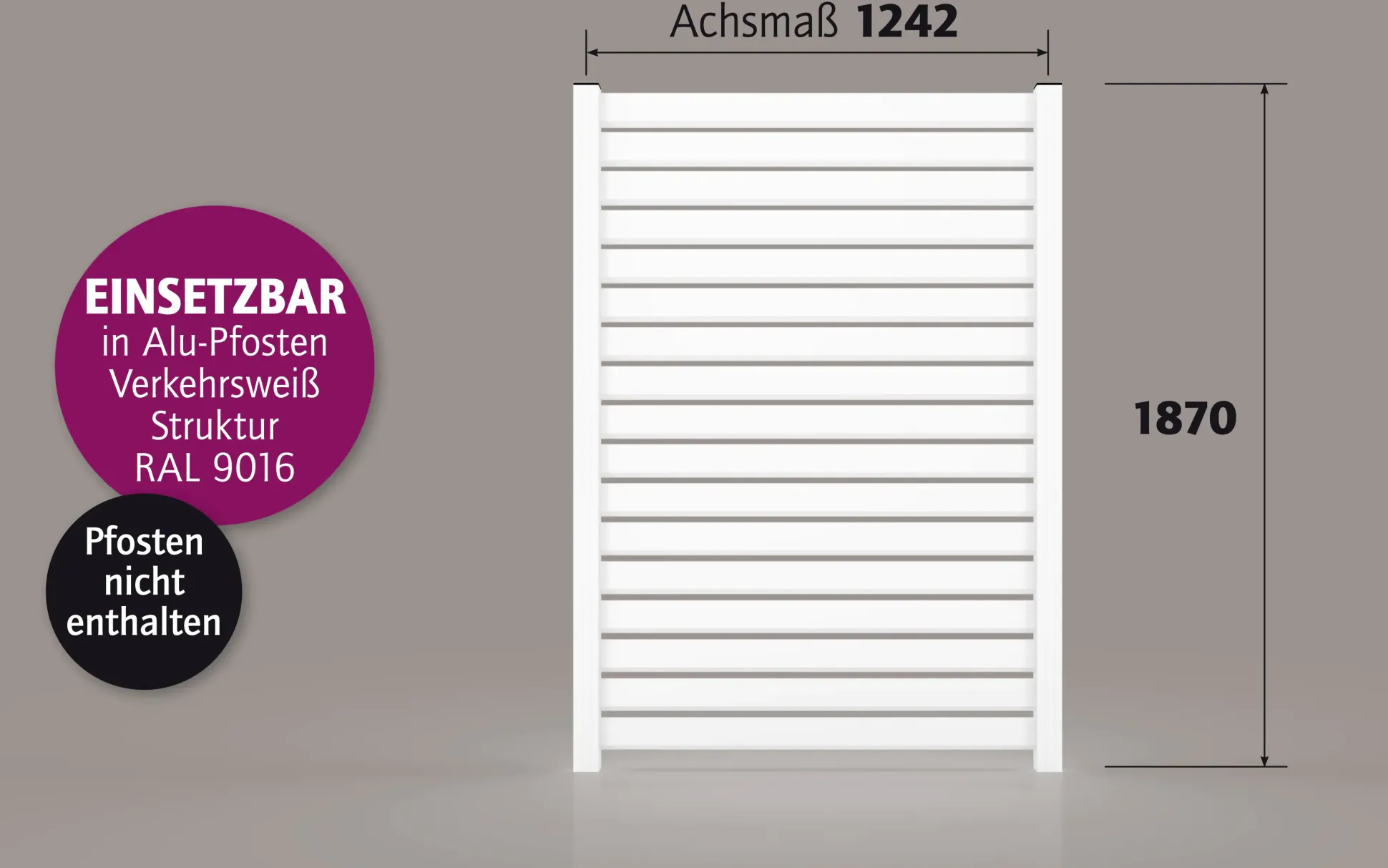 Ambiente Alu-Zaun Rhombus 90 MIDI B x H: 120 cm x 180 cm 22 mm stark