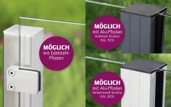 Ambiente Glaszaun B x H: 103 cm x 180 cm, gehärtetes 8 mm Glas