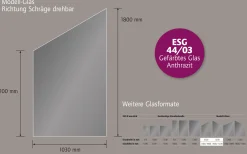 Ambiente Glaszaun Dekor 44/03 schräg 103 x 120/180 cm gehärtetes 8 mm Glas