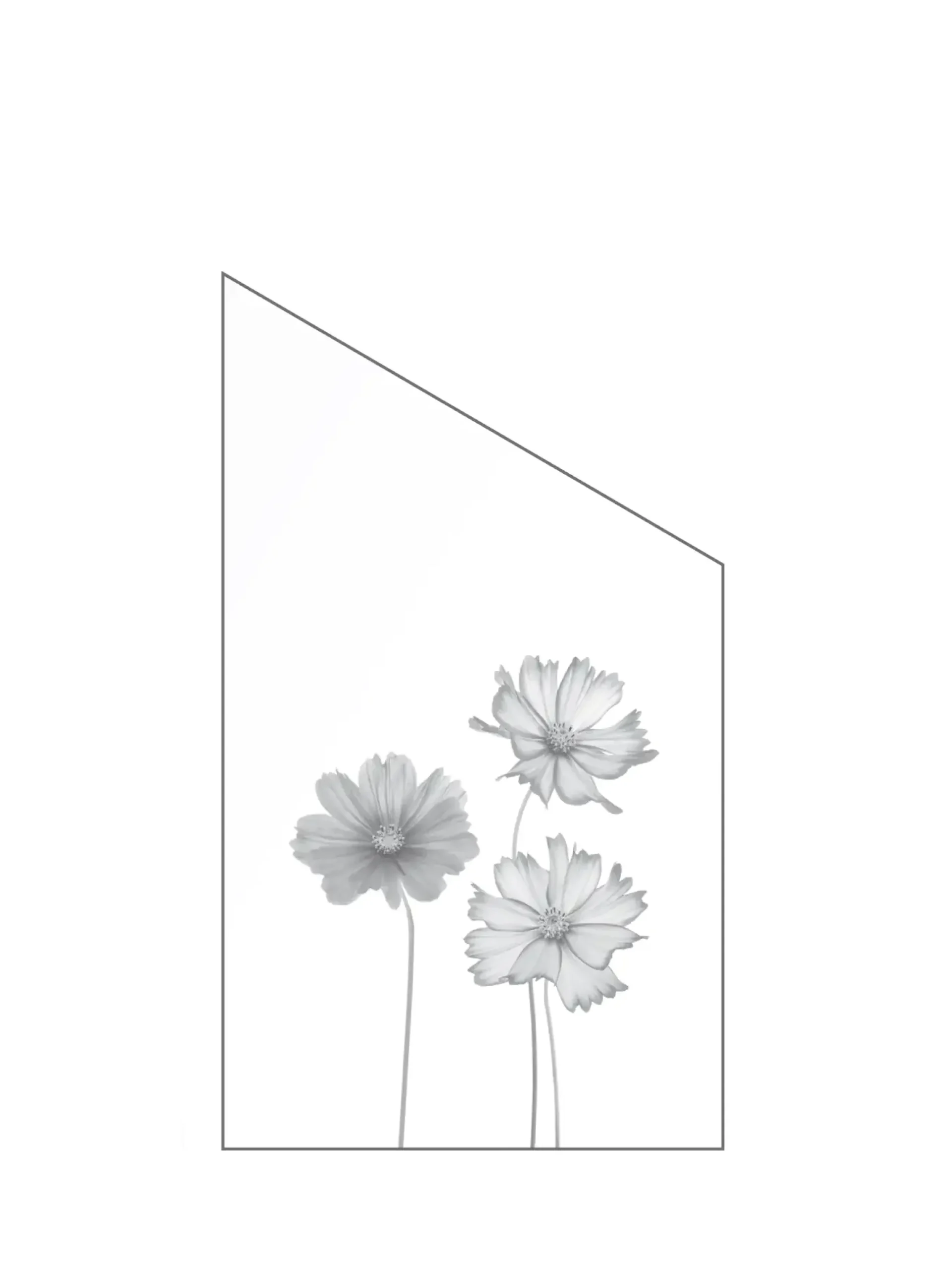 Ambiente Glaszaun Dekor 93 schräg 103 x 180/120 cm gehärtetes 8 mm Glas