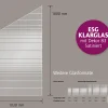 Ambiente Glaszaun Dekor 83 schräg 103 x 120/180 cm gehärtetes 8 mm Glas