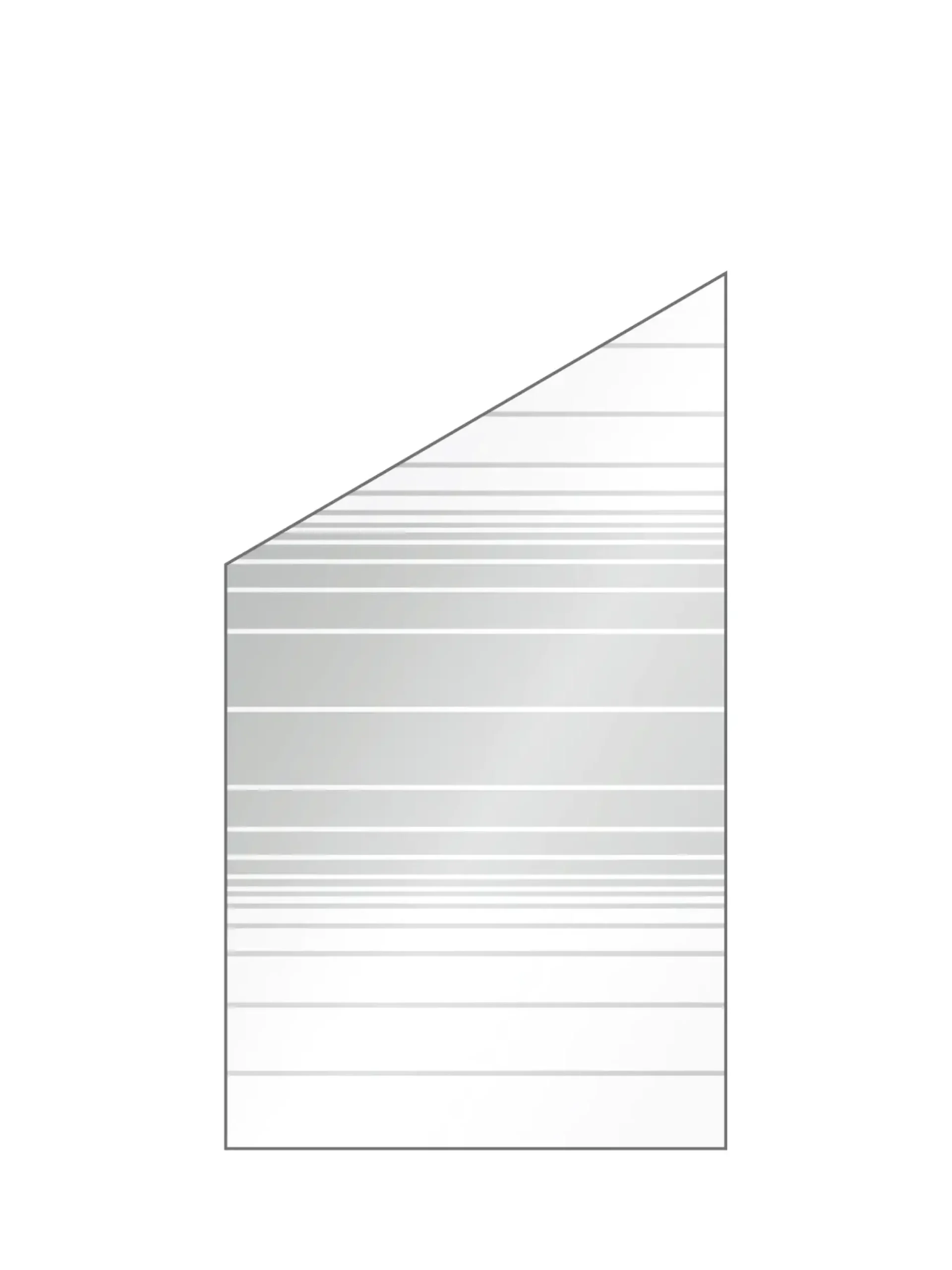 Ambiente Glaszaun Dekor 83 schräg 103 x 120/180 cm gehärtetes 8 mm Glas