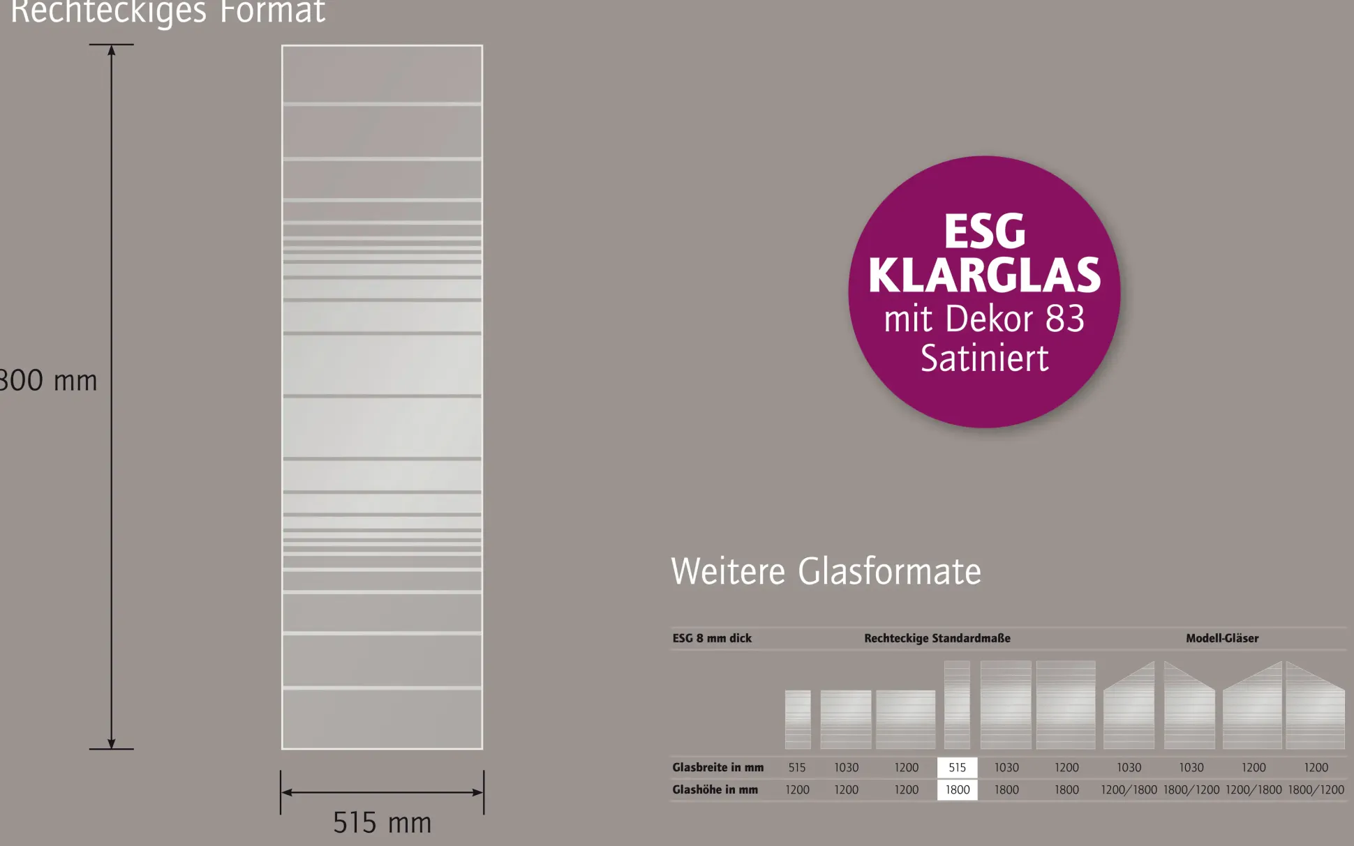 Ambiente Glaszaun Dekor 83 51,5 x 180 cm gehärtetes 8 mm Glas