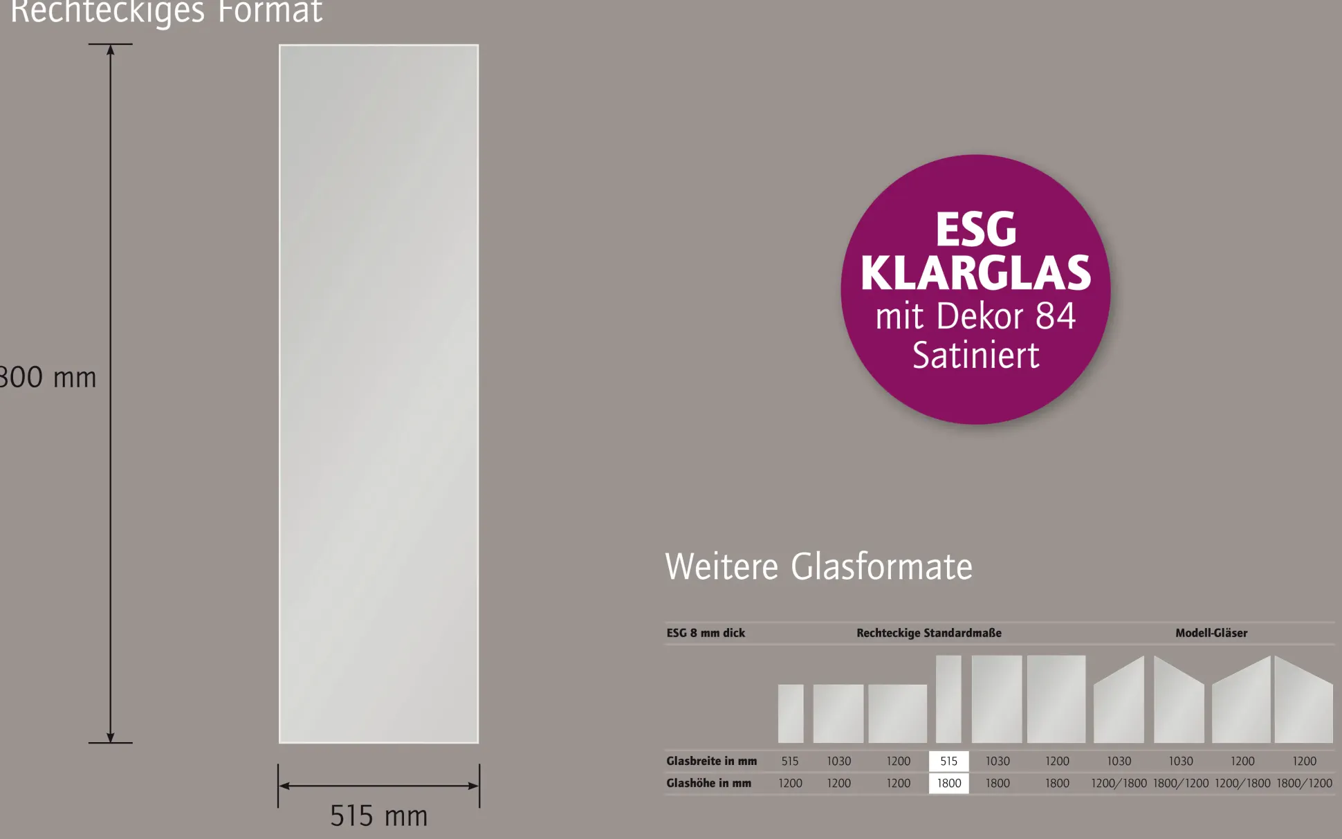 Ambiente Glaszaun Dekor 84 51,5 x 180 cm gehärtetes 8 mm Glas
