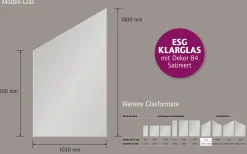Ambiente Glaszaun Dekor 84 schräg 103 x 120/180 cm gehärtetes 8 mm Glas