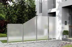 Ambiente Glaszaun Dekor 84 schräg 103 x 120/180 cm gehärtetes 8 mm Glas