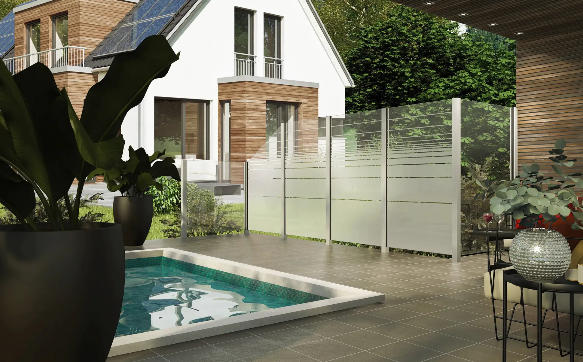 Ambiente Glaszaun Dekor 81 103 x 120 cm gehärtetes 8 mm Glas