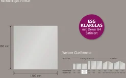 Ambiente Glaszaun Dekor 84 120 x 120 cm gehärtetes 8 mm Glas