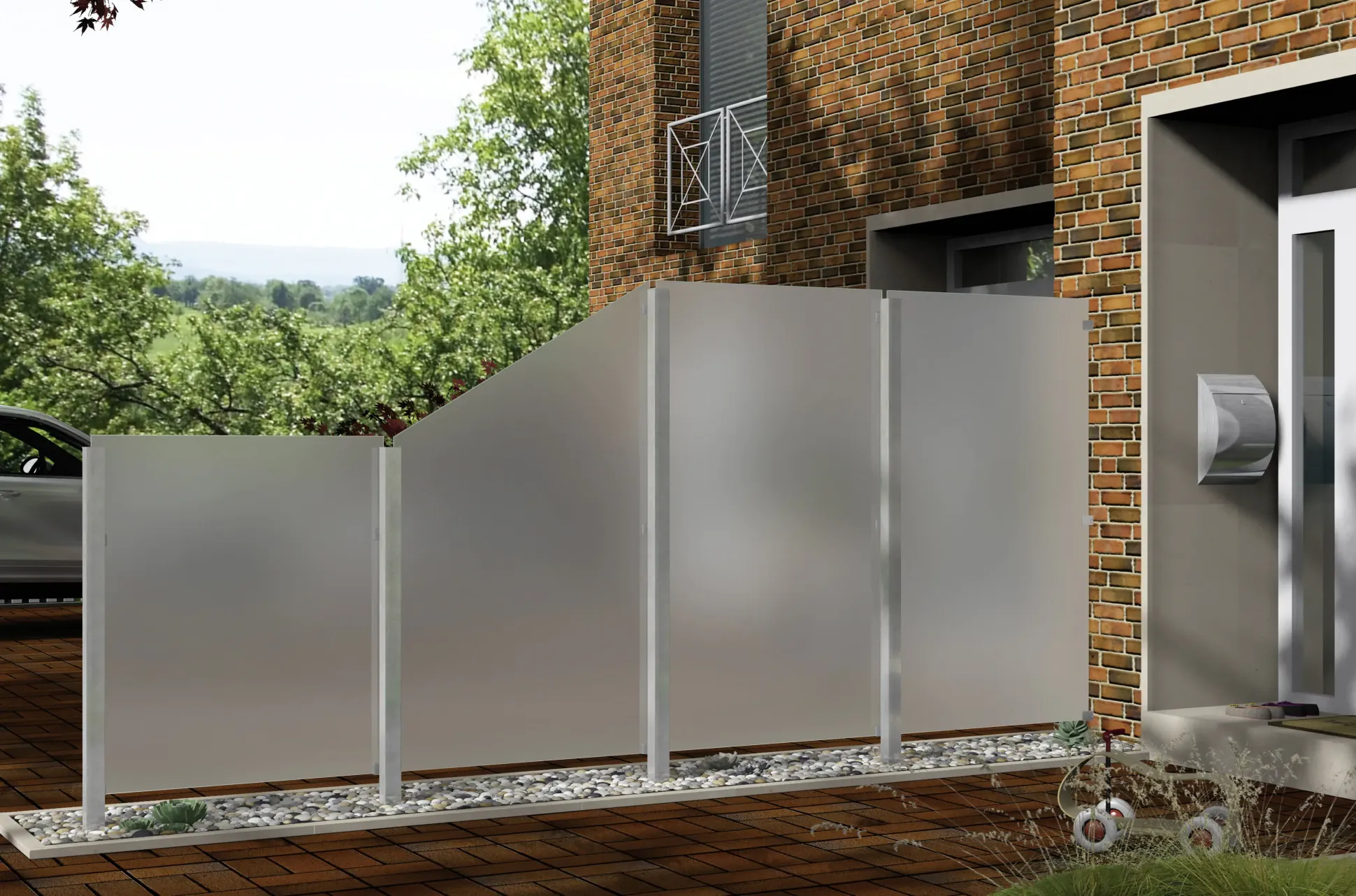 Ambiente Glaszaun Dekor 84 103 x 180 cm gehärtetes 8 mm Glas