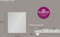 Ambiente Glaszaun Dekor 84 103 x 120 cm gehärtetes 8 mm Glas