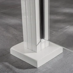 Ambiente Glaszaun Erweiterungsset Klarglas mit Siebdruck 187 x 55,7 cm weiß