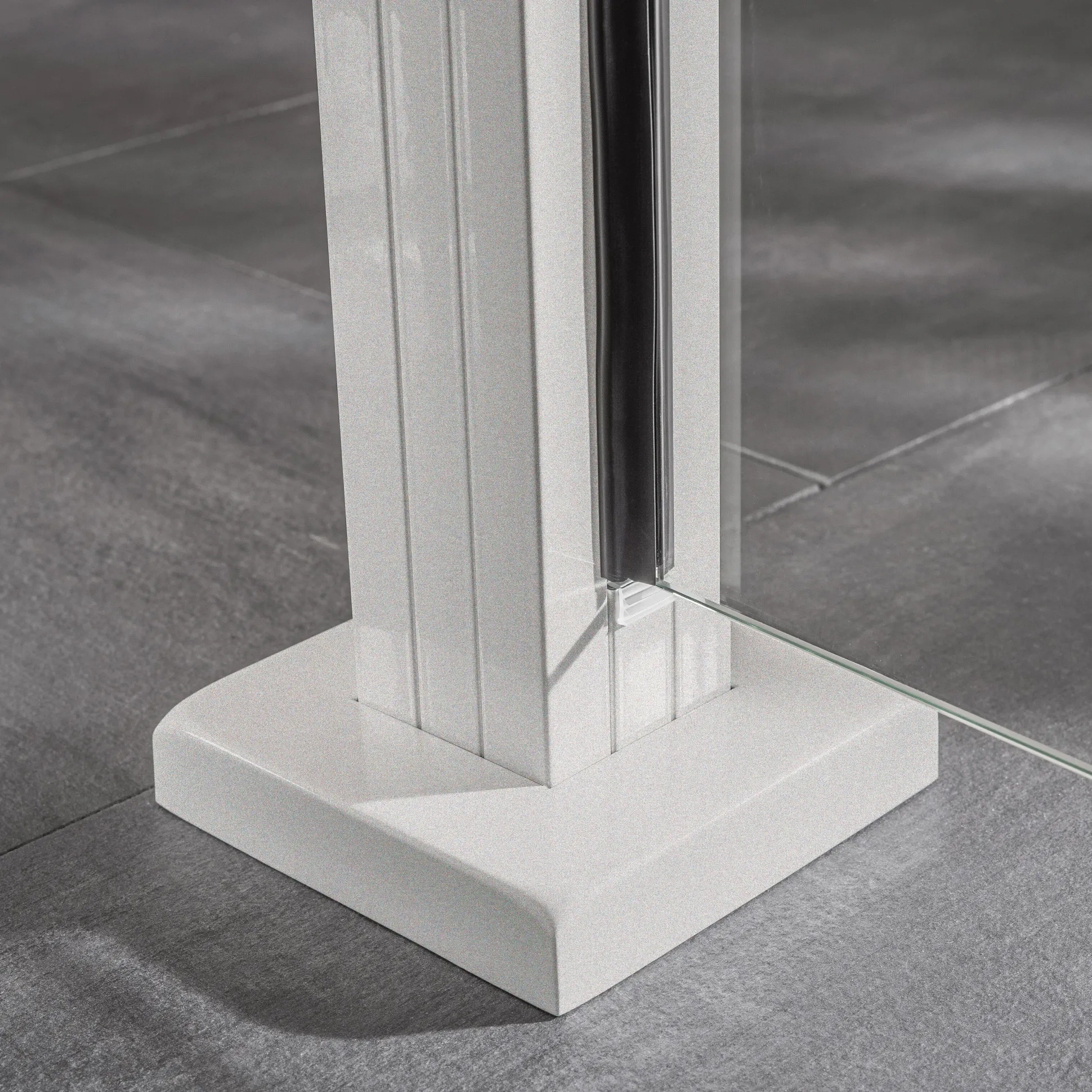 Ambiente Glaszaun Erweiterungsset Klarglas mit Siebdruck 187 x 55,7 cm weiß