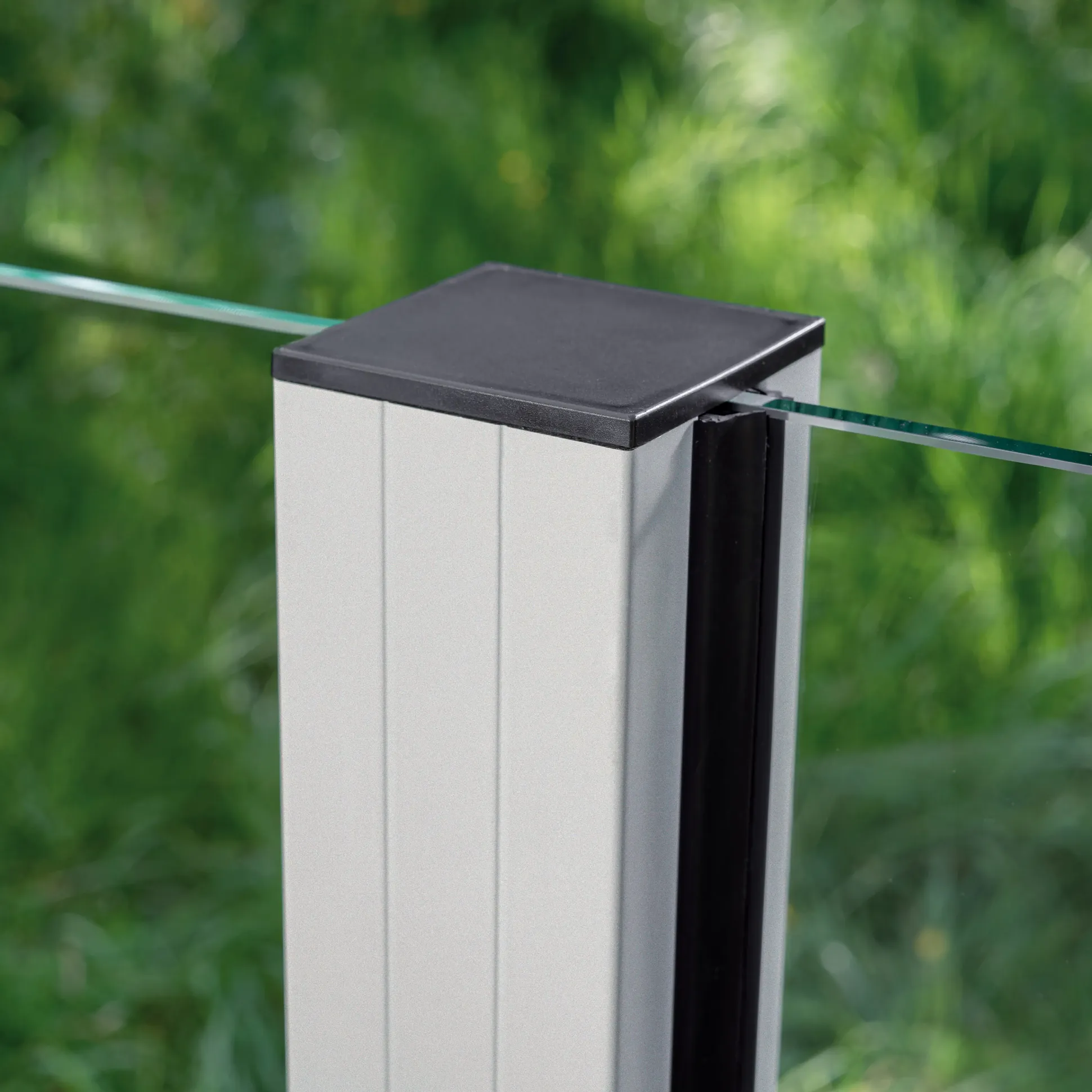 Ambiente Glaszaun Erweiterungsset Klarglas mit Siebdruck 187 x 55,7 cm weiß