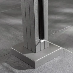 Ambiente Glaszaun Erweiterungsset Klarglas 187 x 55,7 cm mit Motivdruck grau