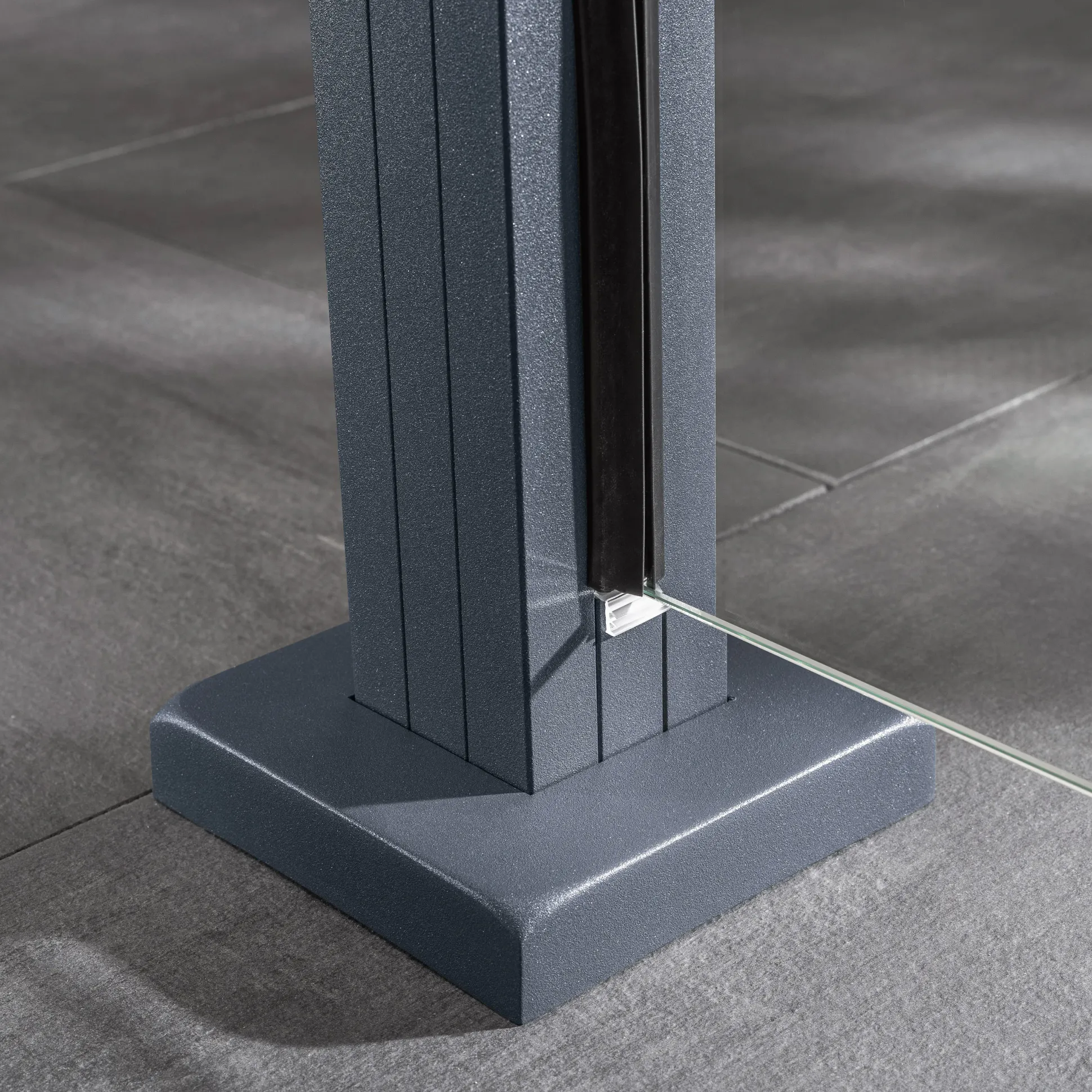 Ambiente Glaszaun Erweiterungsset Klarglas 187 x 55,7 cm anthrazit