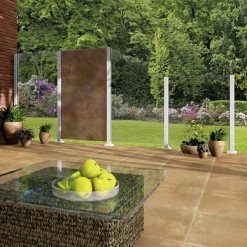 Ambiente Glaszaun Erweiterungsset Klarglas 187 x 107,2 cm mit Motivdruck weiß