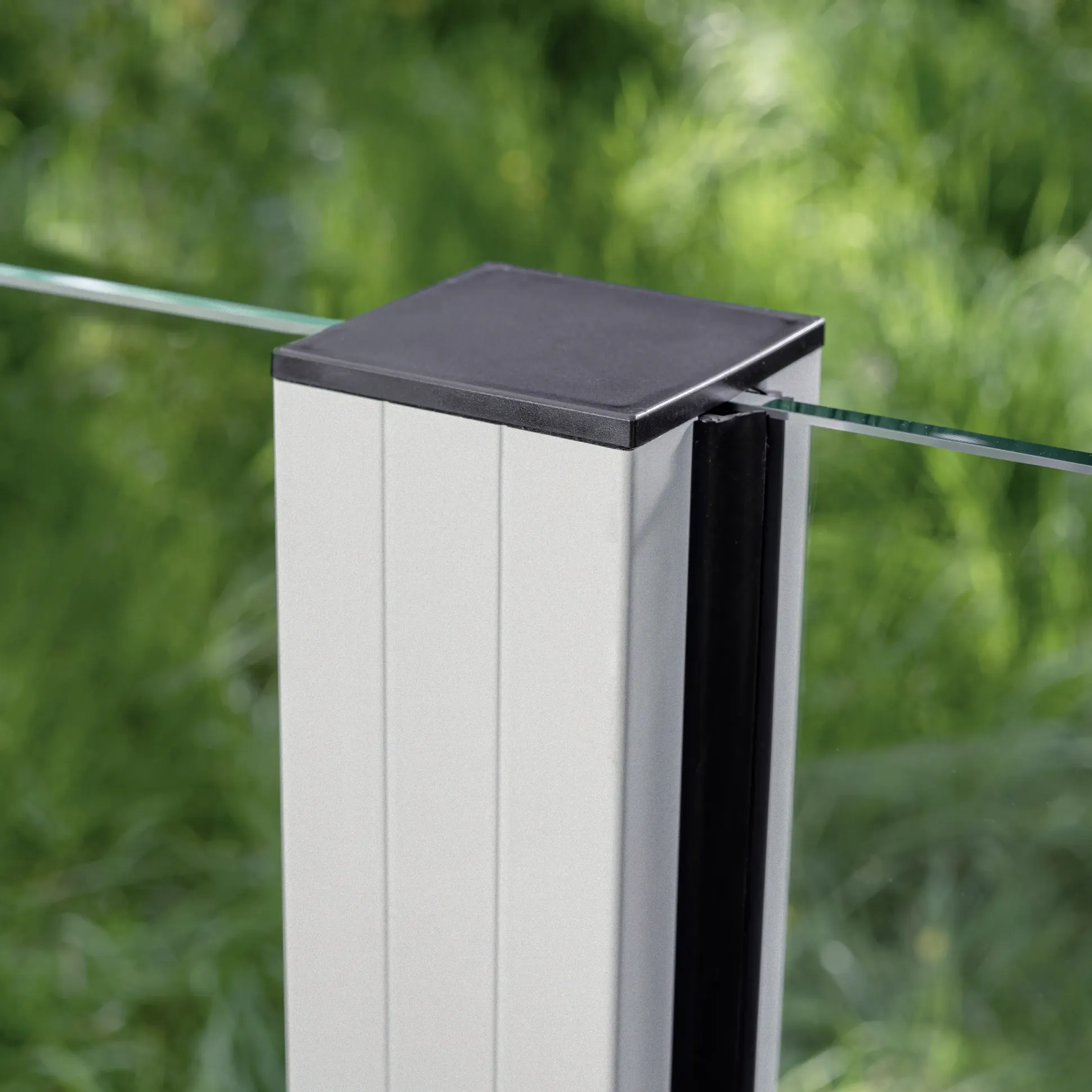 Ambiente Glaszaun Erweiterungsset Klarglas mit Siebdruck 187 x 55,7 cm weiß